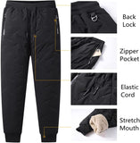 New Sherpa Lined Sweatpants - Plush Thermal Pants for Women Black Fits S/M