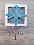 NEW Set of 2 Grasslands Road Decorative Metal and Wood Wall Hooks Fleur-de-lis