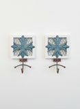 NEW Set of 2 Grasslands Road Decorative Metal and Wood Wall Hooks Fleur-de-lis