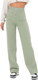 NEW Flexipants - Women's Casual High Waist Stretch Pants, Straight Leg Flexi Pants for Women Light Green Sz XL