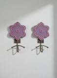 NEW Set of 2 Grasslands Road Decorative Metal and Wood Wall Hooks - dusty pink flower