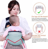 New Focenat Baby Carrier for Newborn and Toddler, Comfortable Cotton Baby Wrap Carrier with Adjustable Thick Shoulder, Ergonomic Baby Wrapped Sling for 0-36 Months Baby Up to 20kg (Light green)