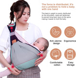 New Focenat Baby Carrier for Newborn and Toddler, Comfortable Cotton Baby Wrap Carrier with Adjustable Thick Shoulder, Ergonomic Baby Wrapped Sling for 0-36 Months Baby Up to 20kg (Light green)