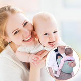 New Focenat Baby Carrier for Newborn and Toddler, Comfortable Cotton Baby Wrap Carrier with Adjustable Thick Shoulder, Ergonomic Baby Wrapped Sling for 0-36 Months Baby Up to 20kg (Light green)