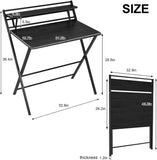 New Micozy Folding Collapsible Computer Desk 2-Layer, 31.5-inch Desk with Shelf, Foldable Table, Black! This desk folds & unfolds flat great for small spaces!