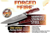 New in package! HISTORY - Forged in Fire - Stainless Steel Knives (2 Piece - Stainless Steel Chef and Paring Knife)