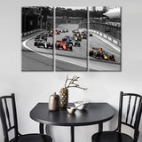 New Retails $75+ TUMOVO 3 Panel Canvas Wall Art Formula 1 Race Car Wall Decor Home Picture for Bedroom Living Room Framed Ready to Hang, 36" Wx 24"