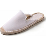 NEW RETAILS $65+ JYDQM Women's Shoes Women's Frayed Canvas Solid Spring Summer Slippers Slides Sandals Shoes WHITE SZ 10