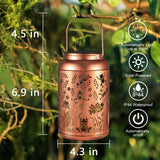Outdoor Waterproof Frogs Patterned Garden Decor Hanging Solar Lights Metal Solar Lantern Decor