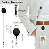 New Fushing 10Pcs Retractable ID Badge Holders ID Badge Reels with Belt Clip Retractable Badge Holders for Office Worker Doctor Nurse (Black)
