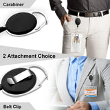 New Fushing 10Pcs Retractable ID Badge Holders ID Badge Reels with Belt Clip Retractable Badge Holders for Office Worker Doctor Nurse (Black)