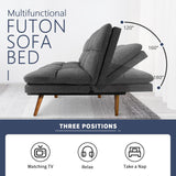 New Assembled Convertible Futon Chair! Add 2 to create a Futon! This is only 1 Piece, Grey! Ours has wooden Legs