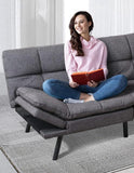 New Assembled Convertible Futon Chair! Add 2 to create a Futon! This is only 1 Piece, Grey! Ours has wooden Legs