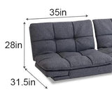 New Assembled Convertible Futon Chair! Add 2 to create a Futon! This is only 1 Piece, Grey! Ours has wooden Legs