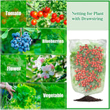 New Insect Bird Barrier Mesh, Garden Netting Barrier, Bird Netting, Netting for Plant with Drawstring, 3.5 x 4.6 FT Tomato Protective Cover, Large Potted Fruit Protectors Cover for Blueberry Bushes