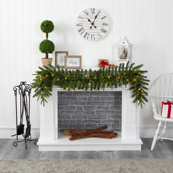 NEW The Holiday Aisle 6 Ft. Lighted Faux Pine Garland with 35 clear lights- Retails for $79+!