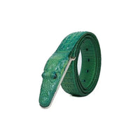 NEW Unisex GatorLuxe Exotic Alligator Print Leather Belt, Green, Sz 34-36, Retails $147