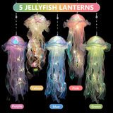 NEW Hanging Jellyfish Lights - 5 Pack Glowing Jellyfish Lamps for Outdoor Decor, Ocean Theme Party Lights for Garden, Yard & Landscape Decoration