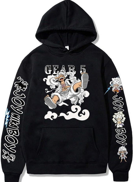 New Unisex FJHYEEBN Anime One Piece Hoodie Luffy Zoro Chopper Pullover Long Sleeve Sweatshirt Hoodie Black, Sz XL