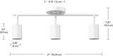 New Globe Electric 64000092 21" 3-Light Track Lighting, Matte White, Pivoting Shades, Ceiling Lamp for Bedroom, Kitchen, Hallway, Bathroom, Den, Dining Room, Home Décor