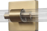NEW Globe Electric 63000052 18" 2-Light Vanity Light, Matte Brass Finish, Ribbed Glass Shade, Bathroom Décor, Home Décor, Home Improvement, Soft Glam Light, Makeup Lighting, Beauty Room Accessories