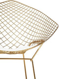 Retails $295 New Assembled Li Metal Accent Chair, Diamond Lounge Chair, White Seat Pad NOT Included, Modern Chair in Gold!