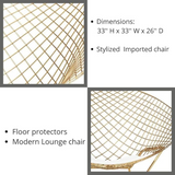 Retails $295 New Assembled Li Metal Accent Chair, Diamond Lounge Chair, White Seat Pad NOT Included, Modern Chair in Gold!