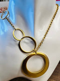 New Nygard Collection Gold Tone Long Circular Rings Necklace with lobster clasp closure 32 inch
