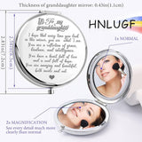New to My Granddaughter - You're Amazing and Beautiful - Pocket Mirror, Stainless Steel Compact Pocket Mirror, Folding Pocket Mirror Encouragement Gifts from Grandparents (Gold)