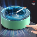 New Syrisora Smart Ashtray Self Extinguishing Small Multifunctional Negative Ion Air Purifier Ash Tray for Home (Green and Black)