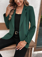 New Women's Blazer in Green, 1 button closure Sz XL