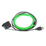 New 1 Meter/3ft Interior USB Neon EL Wire String Strip Green Cold Light Glow String Strip Set for Car