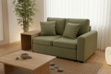 Retails $399+ New Assembled Lotus Modular Storage 1 arm loveseat in plush green chenille upholstered fabric! Storage under seats!