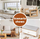 New bench or window sill cushion for indoor or outdoor use! Grey piped edge cushion with removable cover. 46 inch x 23 inch x 2.5 inch thick