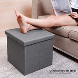 NEW Retails $40 HT 15inch Folding Cube w/inset Tray, Storage Cube with Inset Lid Grey