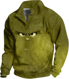New Men's 3D Print Pullover Ugly Christmas Sweater sz 3X! Ours is lighter green, GRINCH