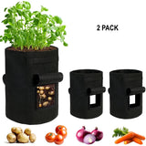 NEW Retails $20, SYITCUN 2 Pack 15 Gallon Potato Growing Bags, Thickened Nonwoven Fabric Grow Bags with 2 Windows & 2 Reinforced Handle, Potato Bags for Growing Potatoes, Vegetable and Fruits