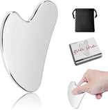 New Gua Sha Facial Tool, Stainless Steel Guasha Scraping Massage Tool, Lymphatic Drainage Massage Scraper for Face, Eyes, Neck, Body
