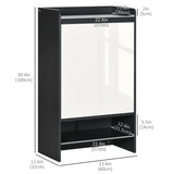 Retails $179+ NEW Assembled, HOMCOM Modern Shoe Cabinet with High Gloss White Doors, Adjustable Shelves and Open Compartment, 15 Pair Shoe Storage Cabinet for Entryway, Hallway, Grey