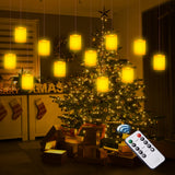 New IMAGE Floating Candles with Remote Timer, 12 Pack 1.5×2 Inch Tea Lights Battery Operated, 250+ Hours Long-Lasting Hanging Candles for Wedding Home Decor Birthday Gifts, Warm White