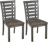 New Assembled SET OF 2 Great Quality Progressive Furniture Fiji Dining Chairs in Grey with comfortable wide seating, Retails $342+