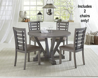 New Assembled SET OF 2 Great Quality Progressive Furniture Fiji Dining Chairs in Grey with comfortable wide seating, Retails $342+