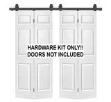 New in box! Retails $190+ CALHOME Sliding Hardware Kit For Double Bi-Fold Barn Doors! HARDWARE ONLY! DOORS NOT INCLUDED!