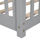 NIB! Harriet Bee Twin Floor Platform Bed with Fence Grey! Retails $370+ NOTE: small spot on wood grey rubbed off from transport, could easily touch up