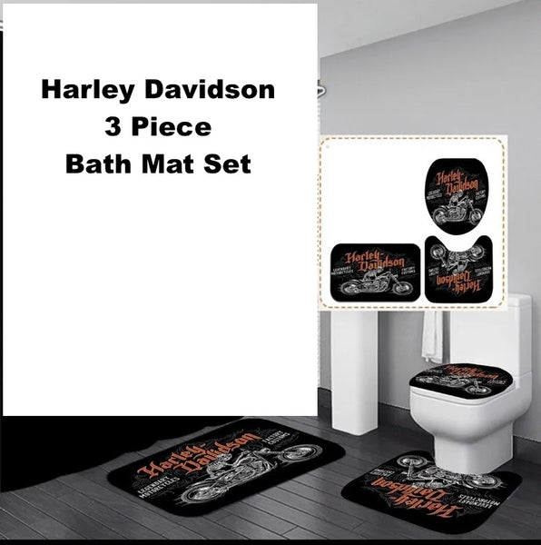 New Harley Davidson 3 piece Bath Mat set!