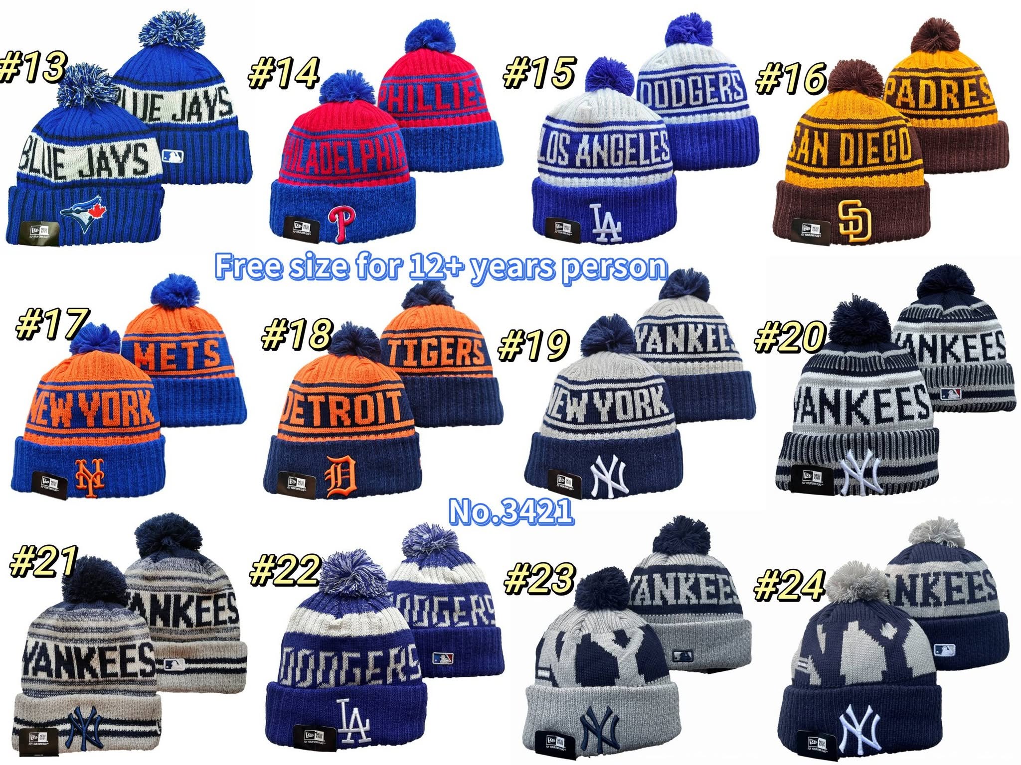 Sports Team Hats Free Size Fits Adults/Teens 12+ and 70 Styles to choose from! Tax included!
