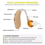 New 2×Digital Hearing Aids Kit Adjustable Behind the Ear BTE Sound Voice Amplifier! Includes 1 set