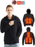New Heated Hooded Sweatshirt with 5 Heating Zones for Men - Battery-Powered Outdoor Sport Pullover with Kangaroo Pocket Fits Men M