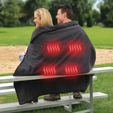 New Retails $199+ My Heatwave Black Portable Heated Throw Blanket USB Charging - 3 Heating Levels | Full Body Fast Heating & Warming | Perfect for Indoor/Outdoor Home & Travel | Size - 48” x 72”
