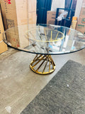 New Hernest Gold Twist Glass Top Coffee Table! This piece makes a Statement! Retails $429+